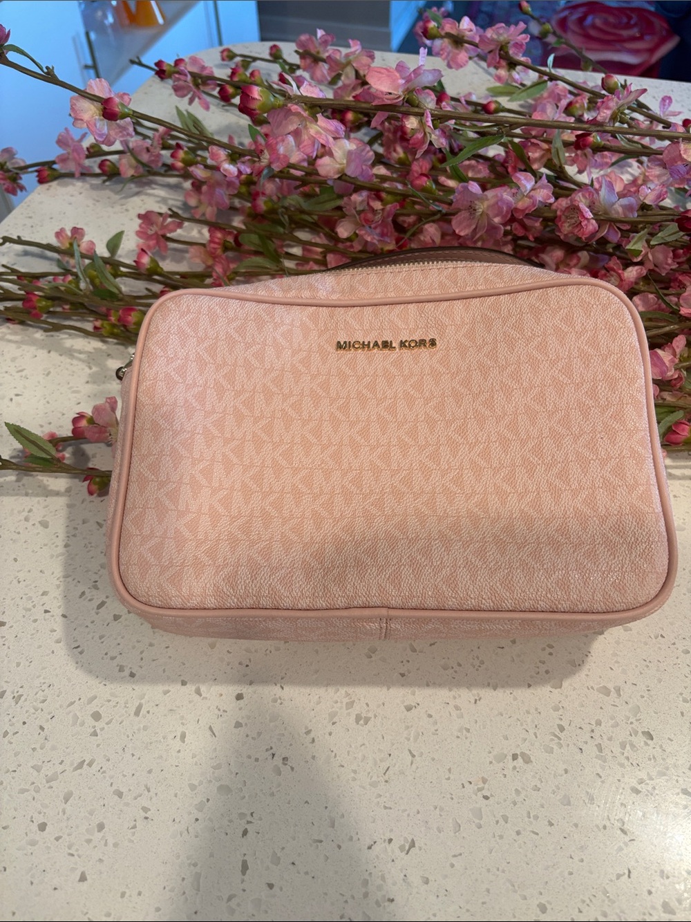 Michael Kors Blush Pink Signature Cosmetic Pouch